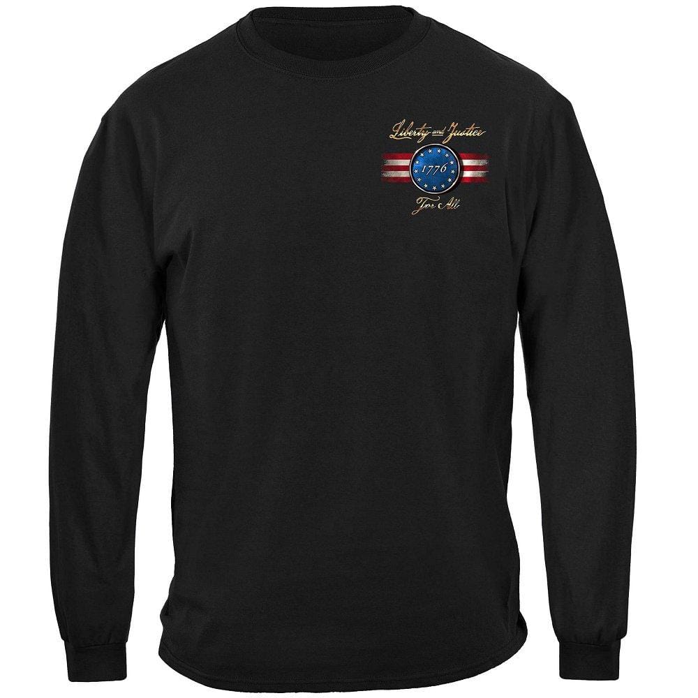 Patriotic 1776 Betsy Ross Flag Liberty and Justice For All Premium Long Sleeves