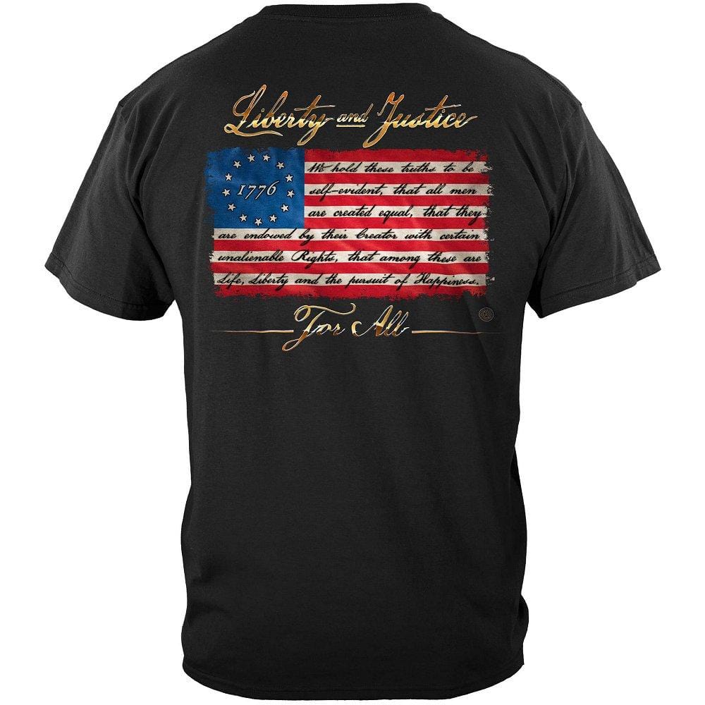 Patriotic 1776 Betsy Ross Flag Liberty and Justice For All Premium T-Shirt