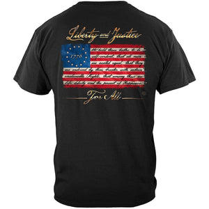 More Picture, Patriotic 1776 Betsy Ross Flag Liberty and Justice For All Premium T-Shirt