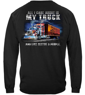 More Picture, Trucker All I Care About Is My Truck Premium Long Sleeves