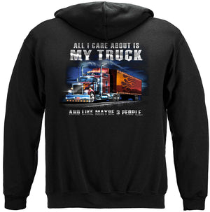 More Picture, Trucker All I Care About Is My Truck Premium Long Sleeves
