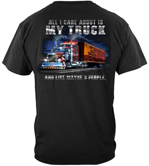 More Picture, Trucker All I Care About Is My Truck Premium Long Sleeves