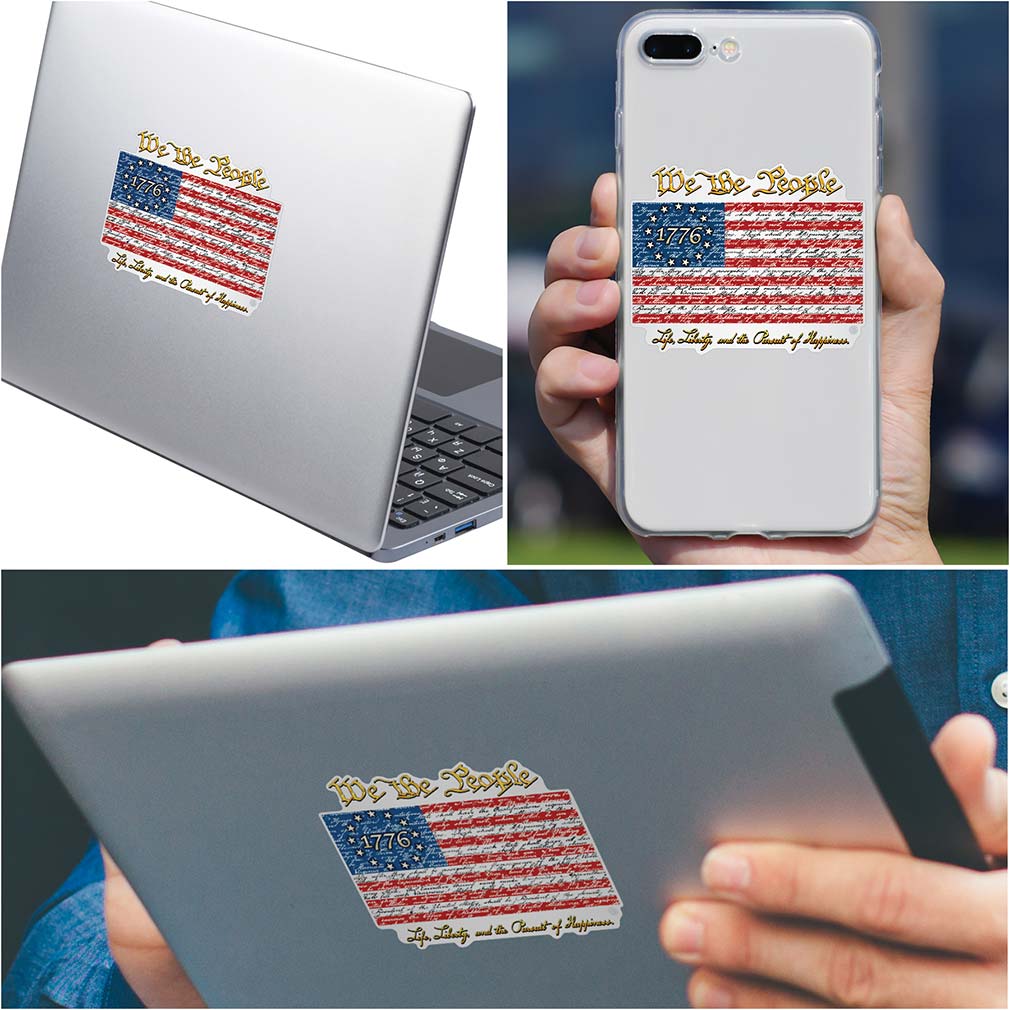 1st Amendment Betsy Ross Flag We the People Premium Reflective Decal