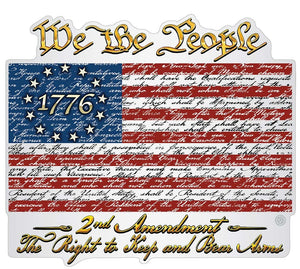 More Picture, 2nd Amendment Betsy Ross Flag We the People Premium Reflective Decal