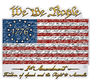More Picture, Constitution Betsy Ross Flag We the People Premium Reflective Decal