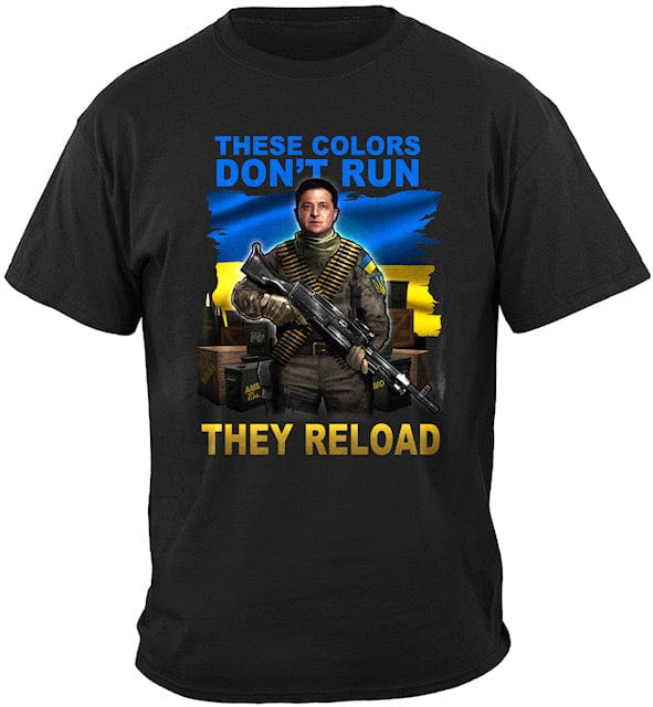 Ukraine These Color Dont Run They Reload Patriotic Mens T-Shirt