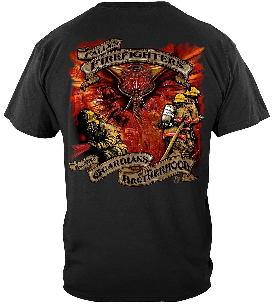 Fallen Firefighters Guardians T-Shirt Premium Hooded Sweat Shirt