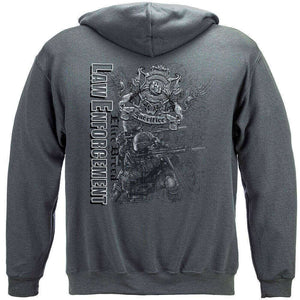 More Picture, Elite Breed Elite Gray Law Enforcement Premium Hooded Sweat Shirt