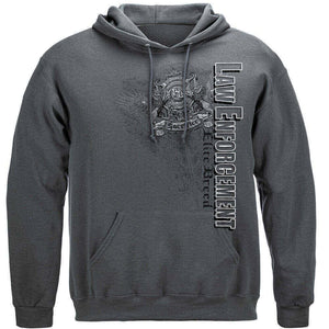 More Picture, Elite Breed Elite Gray Law Enforcement Premium Hooded Sweat Shirt