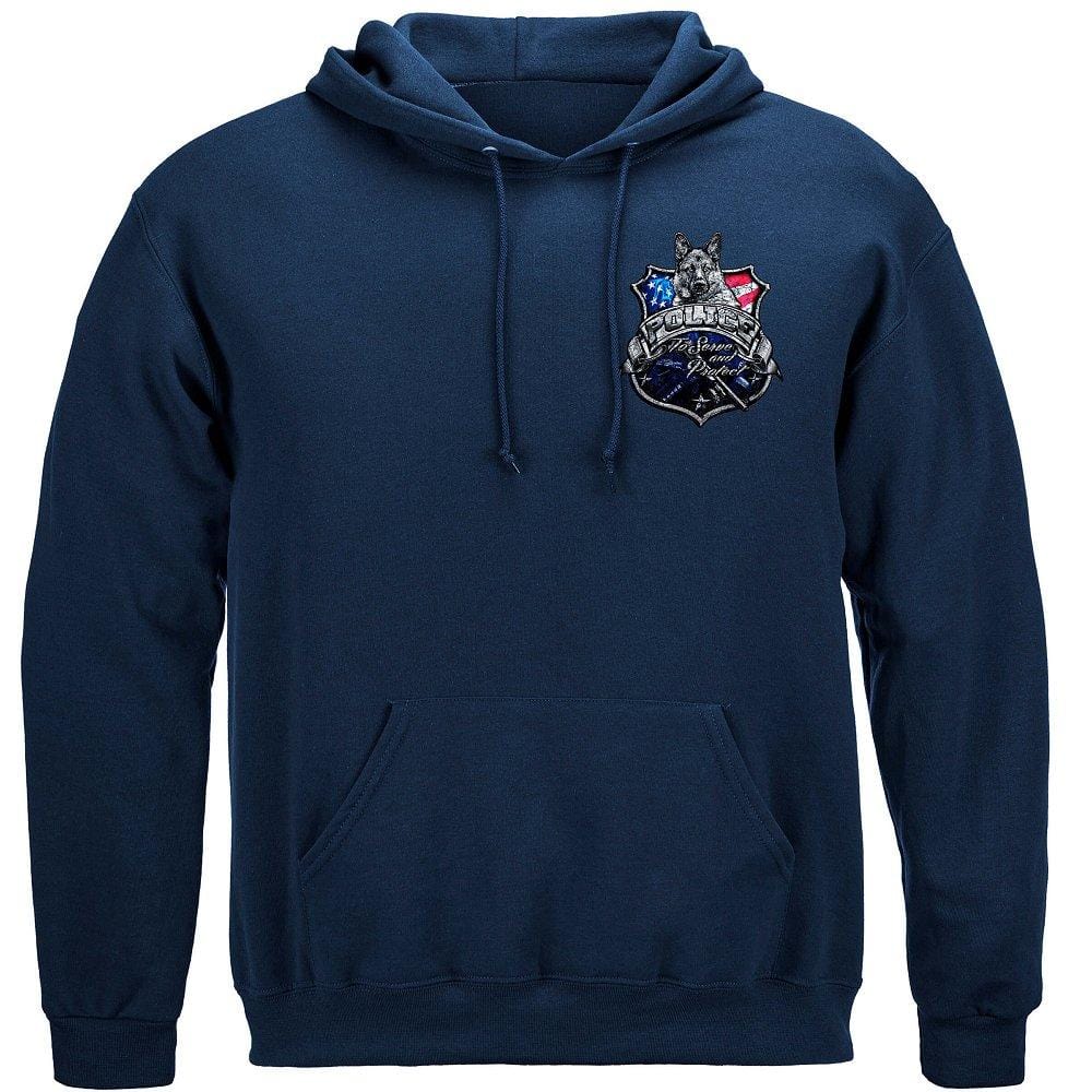 Elite Breed Police Force To Serve and Protect Silver Foil Premium Long Sleeves