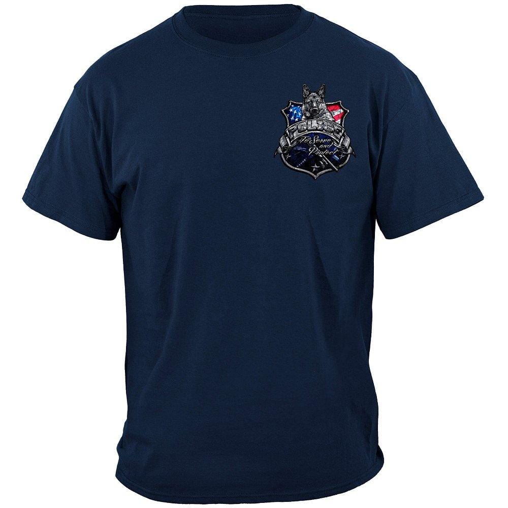Elite Breed Police Force To Serve and Protect Silver Foil Premium Long Sleeves
