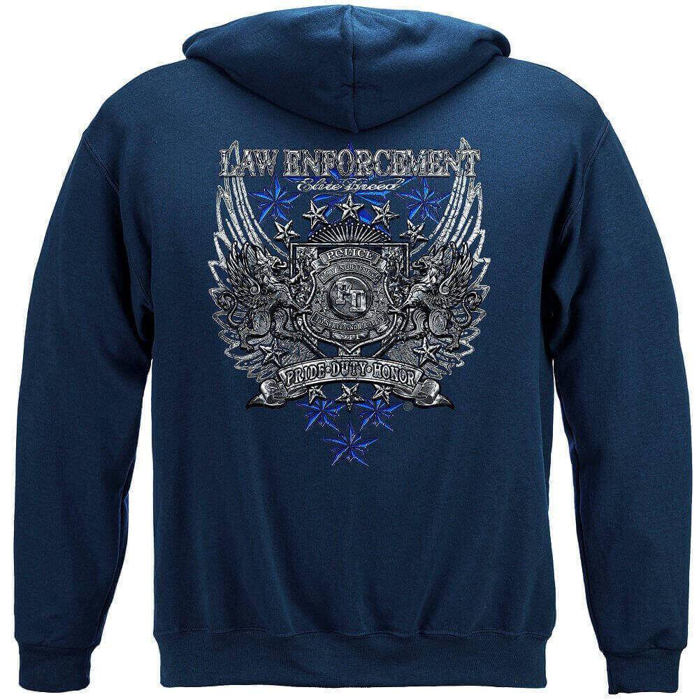 Elite Breed Law Enforcement Chrome Wings Silver Foil Premium T-Shirt