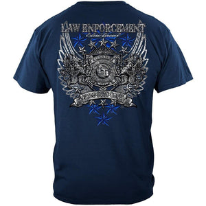 More Picture, Elite Breed Law Enforcement Chrome Wings Silver Foil Premium Hooded Sweat Shirt