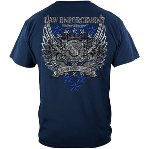 More Picture, Elite Breed Law Enforcement Chrome Wings Silver Foil Premium T-Shirt