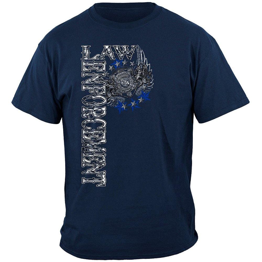 Elite Breed Law Enforcement Chrome Wings Silver Foil Premium Hooded Sweat Shirt