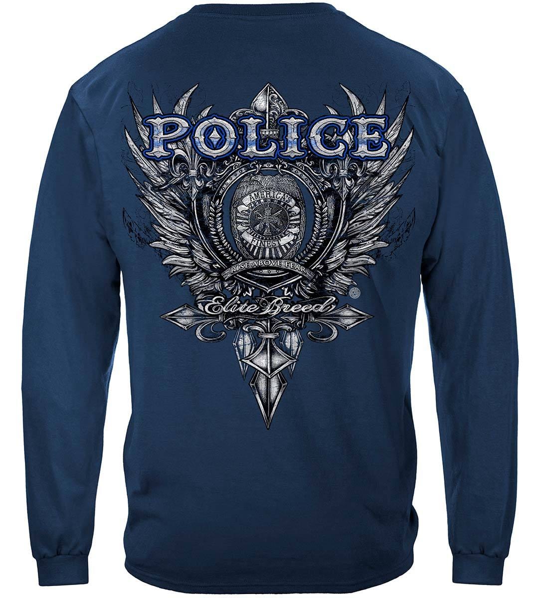 Elite Breed Police Crest Silver Foil Premium Hooded Sweat Shirt