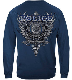 More Picture, Elite Breed Police Crest Silver Foil Premium T-Shirt