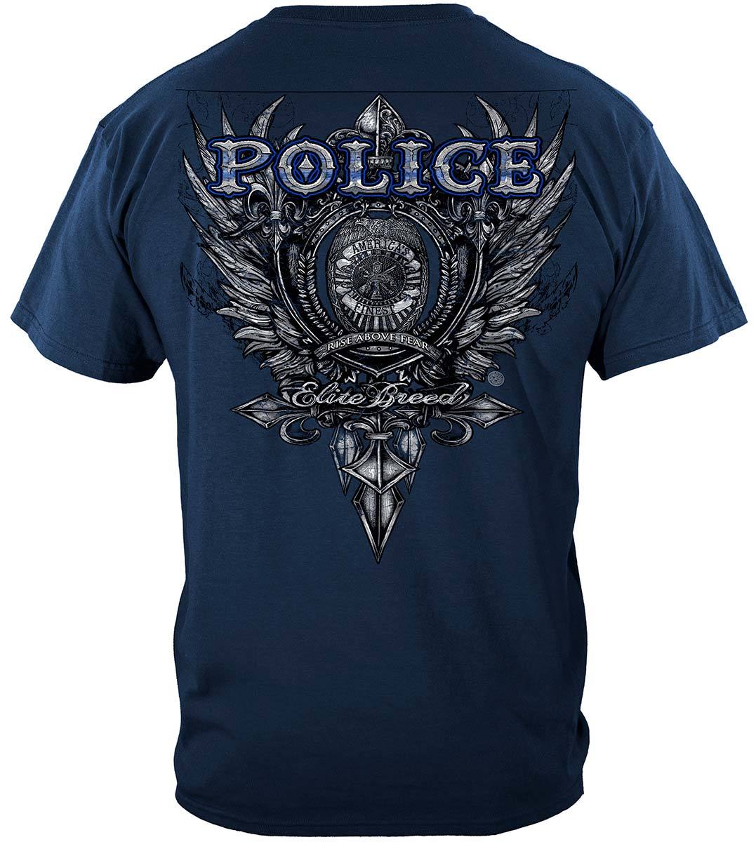 Elite Breed Police Crest Silver Foil Premium T-Shirt