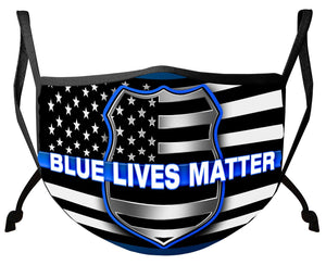 More Picture, Law Enforcement Blue Lives Matter Face Mask