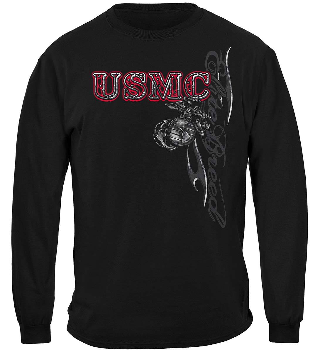 Elite Breed USMC Marine Corps Premium Hooded Sweat Shirt