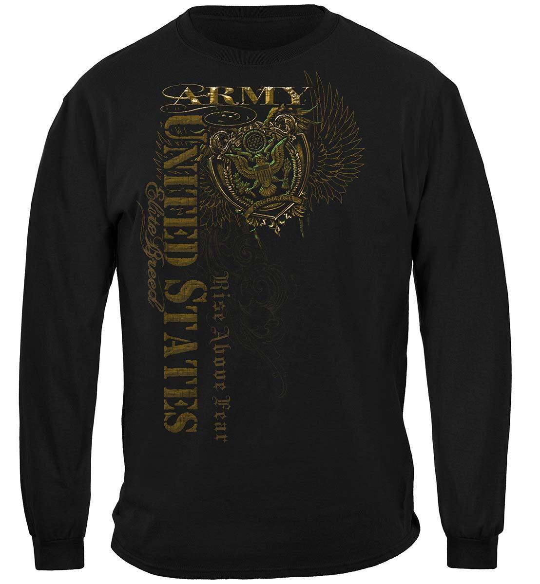 Army Crest Elite Breed Rise Above Fear Premium Hooded Sweat Shirt