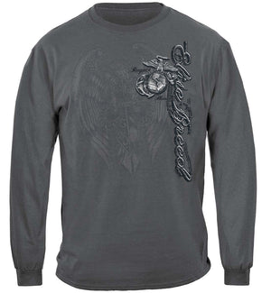 More Picture, Marines Eagle Elite Breed Silver Foil Premium Hooded Sweat Shirt