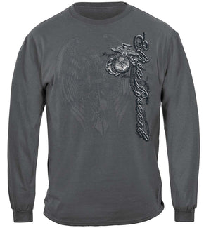 More Picture, Marines Eagle Elite Breed Silver Foil Premium T-Shirt