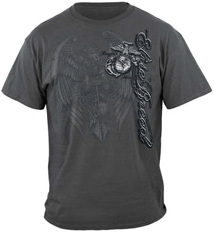More Picture, Marines Eagle Elite Breed Silver Foil Premium T-Shirt
