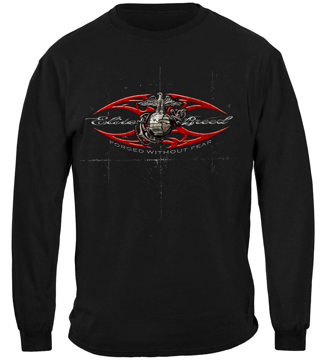 Elite Breed USMC Red Blades Silver Foil Premium Hooded Sweat Shirt