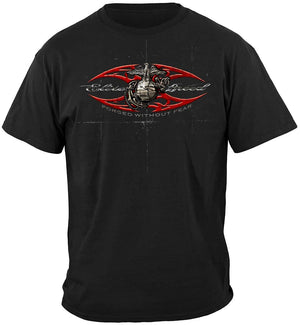 More Picture, Elite Breed USMC Red Blades Silver Foil Premium Hooded Sweat Shirt