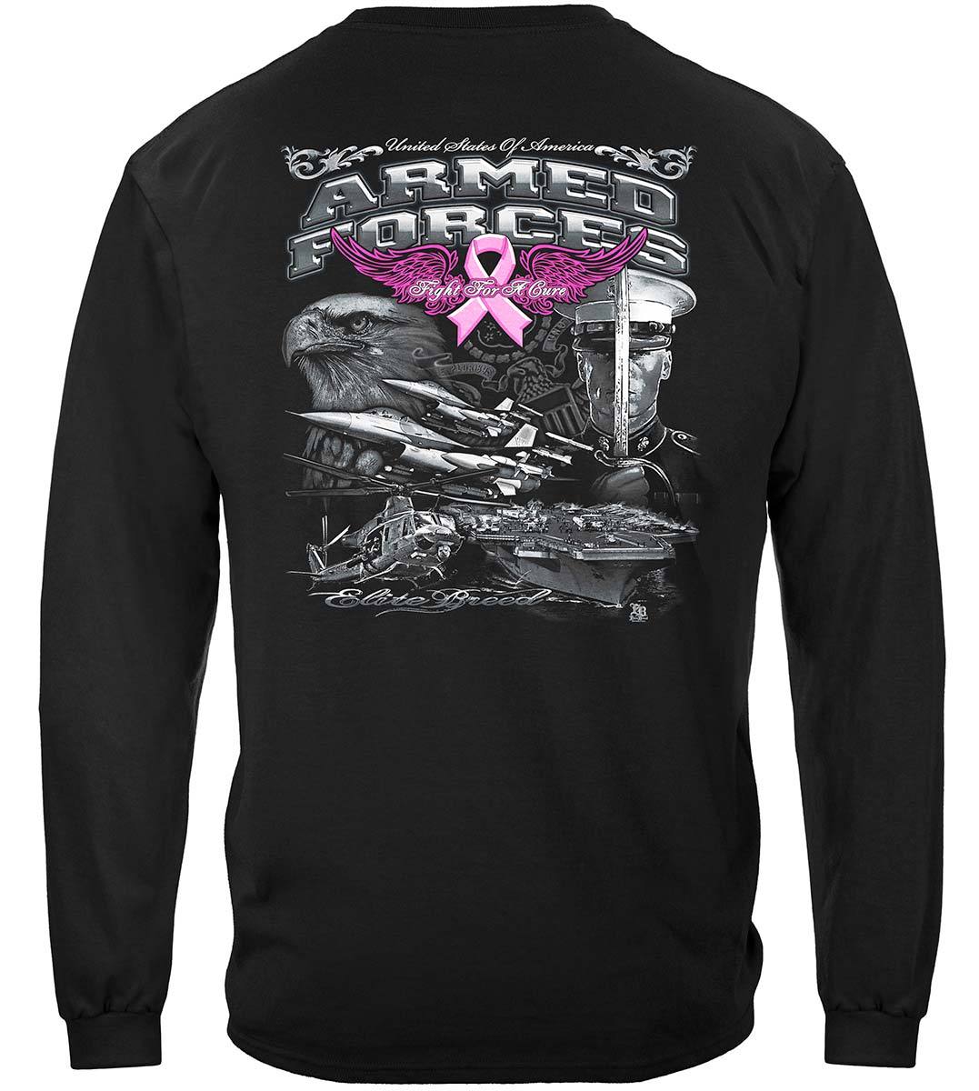 Elite Breed Armed Forces Fight Cancer Premium Hooded Sweat Shirt
