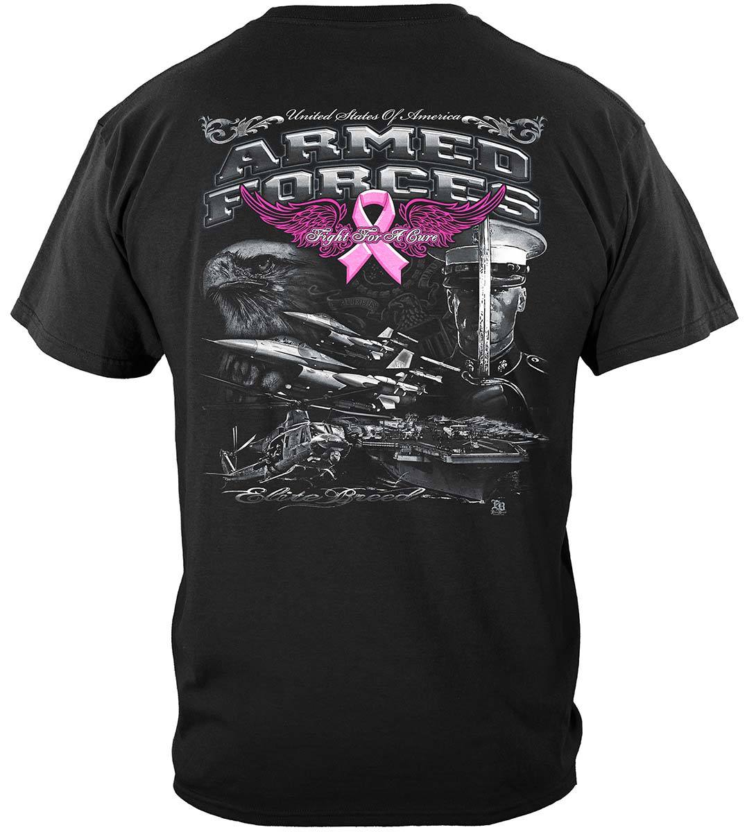 Elite Breed Armed Forces Fight Cancer Premium T-Shirt