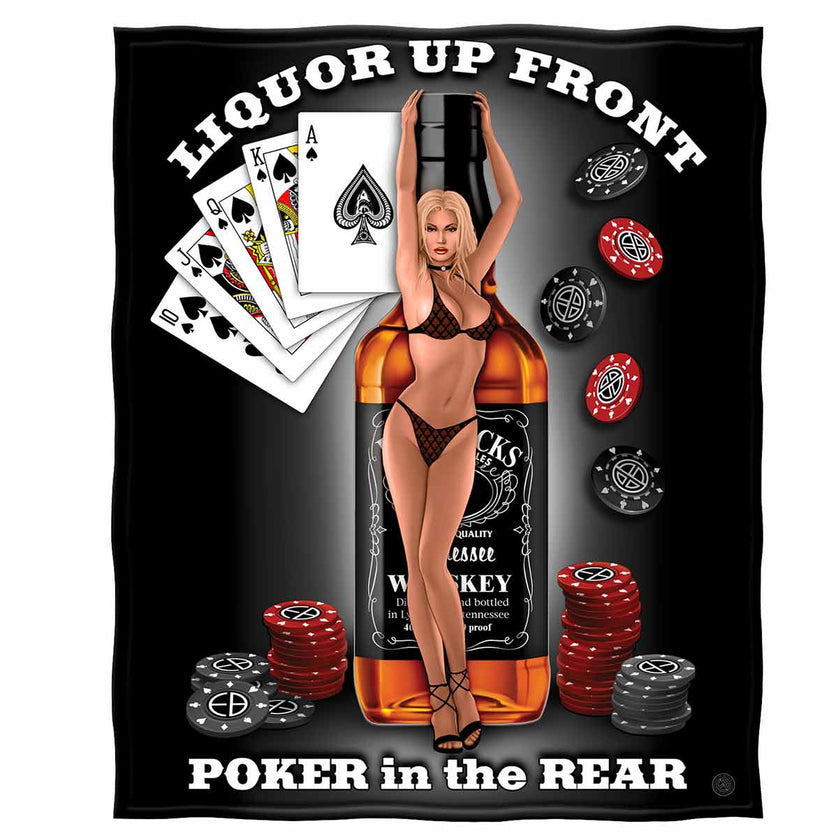 Liquor Up Front Poker In The Rear Premium Blanket