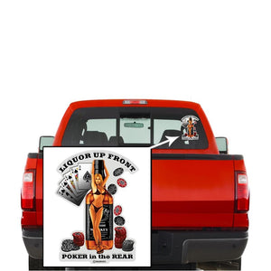 More Picture, Liquor Up Front Poker Premium Reflective Decal