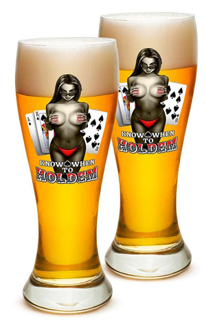 More Picture, Know when to hold them Poker 23oz Pilsner Glass Glass Set