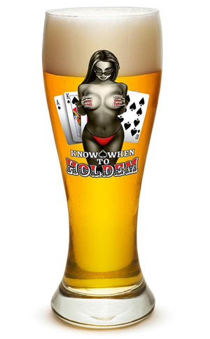 More Picture, Know when to hold them Poker 23oz Pilsner Glass Glass Set