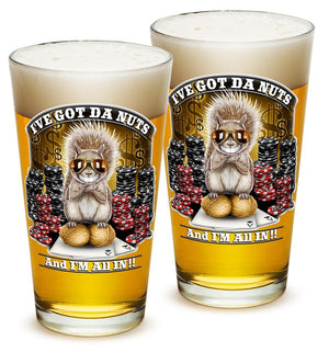 More Picture, I got the Nutz Poker 16oz Pint Glass Glass Set