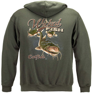 More Picture, Wicked Fish Catfish Premium Hooded Sweat Shirt