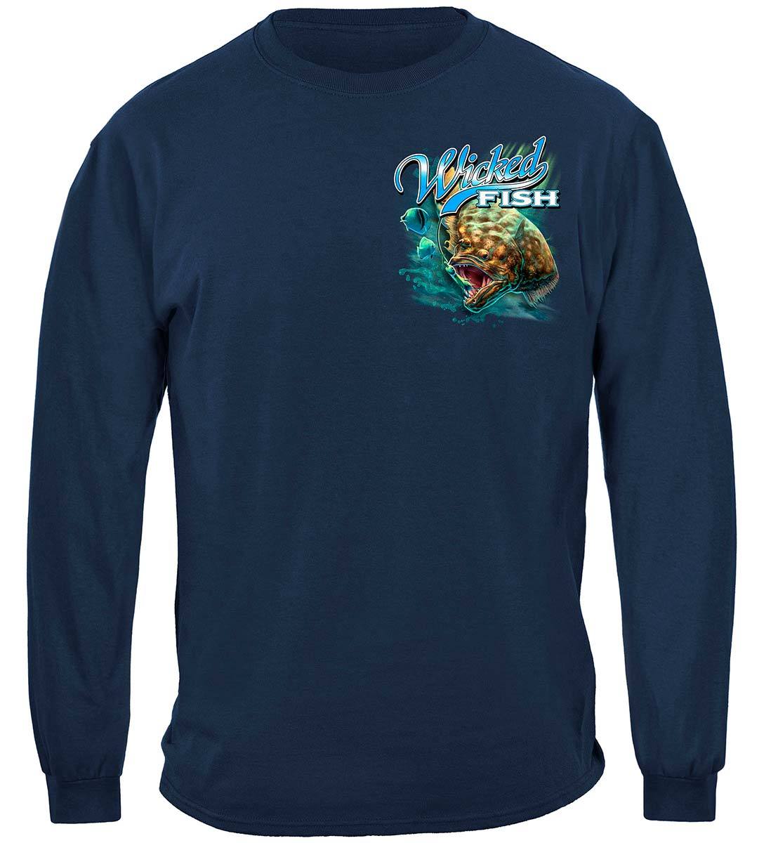 Wicked Fish Fighting Buck Tail Fluke Lure Premium T-Shirt