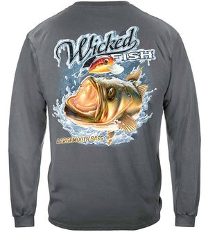 More Picture, Wicked Fish Large Mouth Bass With Popper Premium T-Shirt