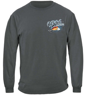 More Picture, Wicked Fish Large Mouth Bass With Popper Premium Hooded Sweat Shirt
