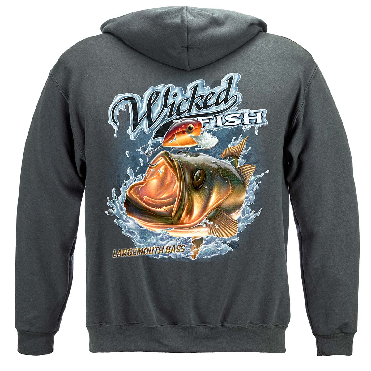  Fishing T-Shirt Wicked Fish Large Mouth Bass with Popper  Jumping Frog Small Ice Gray : Clothing, Shoes & Jewelry