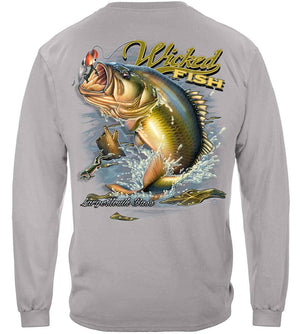 More Picture, Wicked Fish Large Mouth Bass With Popper Jumping Frog Premium T-Shirt