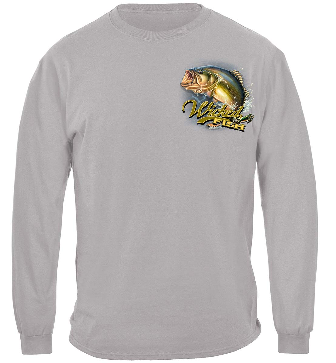 Wicked Fish Large Mouth Bass With Popper Jumping Frog Premium Long Sleeves
