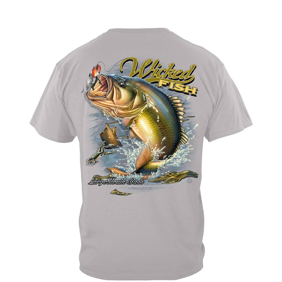 Wicked Fish Large Mouth Bass With Popper Jumping Frog Premium T-Shirt