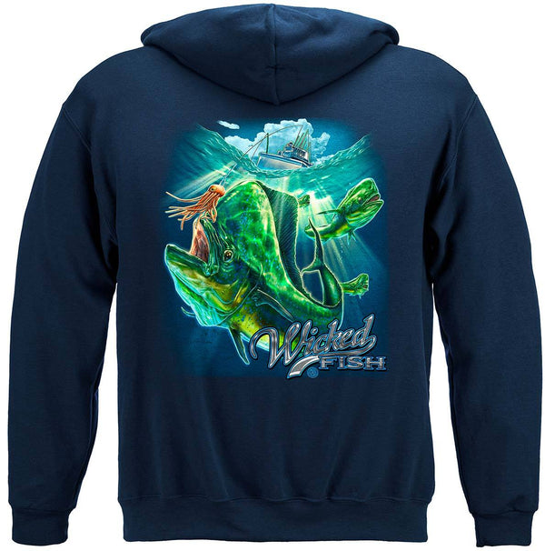 Wicked Fish Mahi Mahi Premium Hooded Sweat Shirt - Shop Erazor Bits