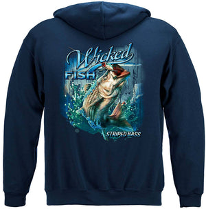 More Picture, Wicked Fish Striped Bass With Popper Air Born Premium T-Shirt