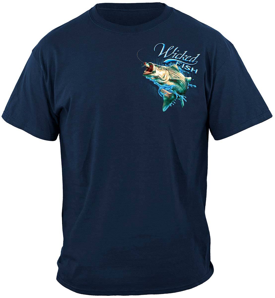 Wicked Fish Striped Bass With Popper Air Born Premium T-Shirt