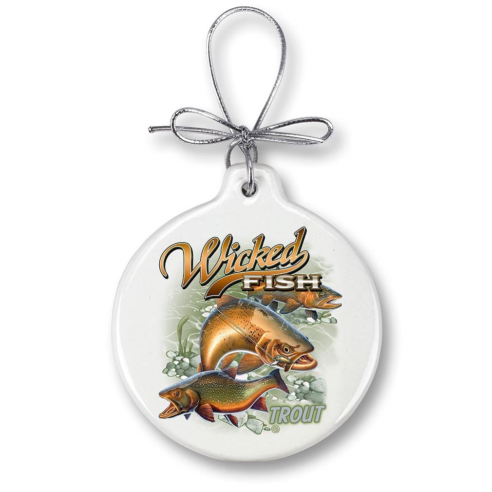 Trout Fishing Christmas Tree Ornaments