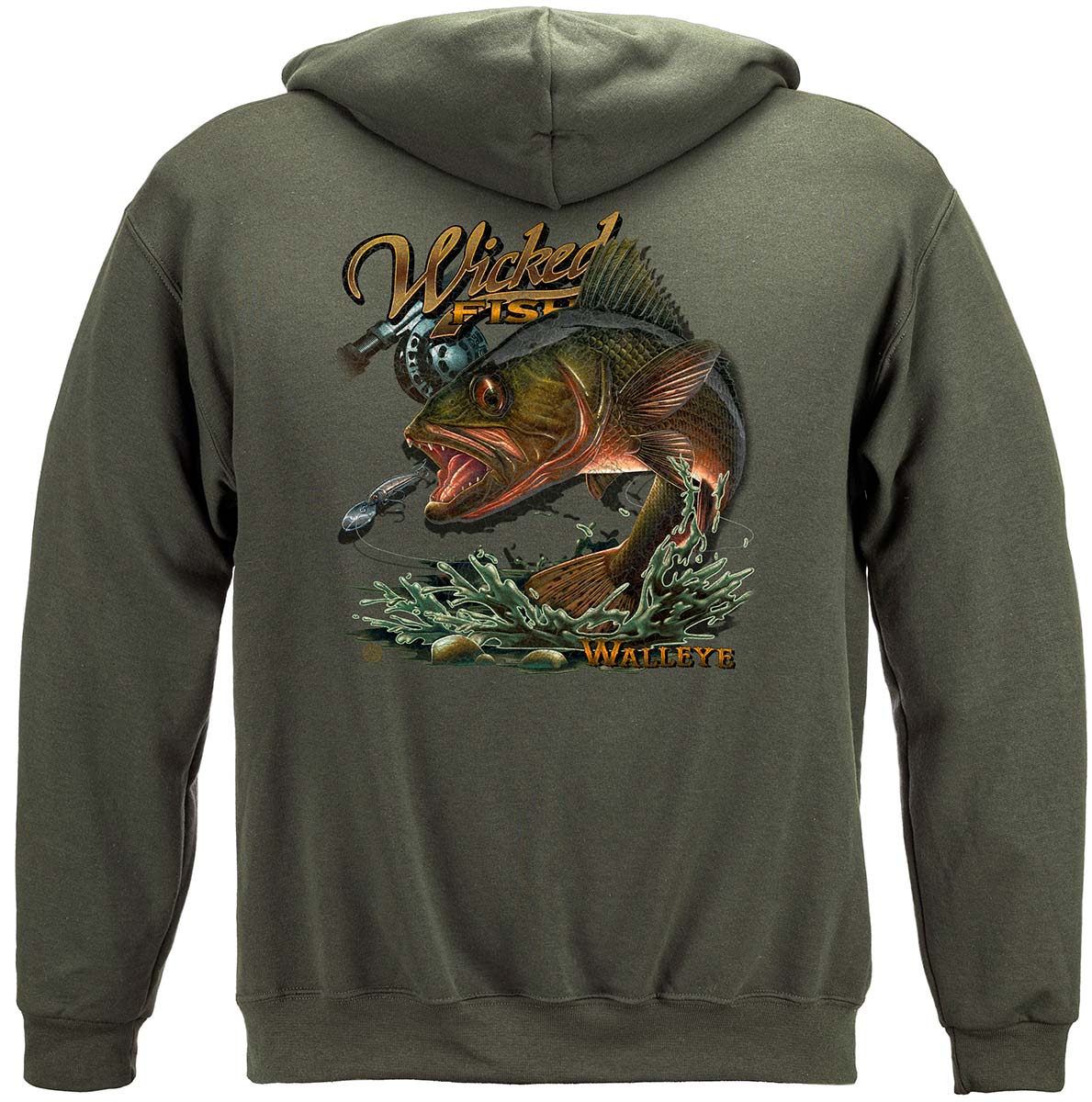Wicked Fish Walleye Premium Hooded Sweat Shirt